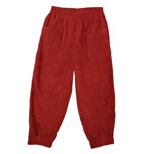 Zenana Corduroy Joggers Size Large Brown Pull On Elastic Waist Patch Pockets